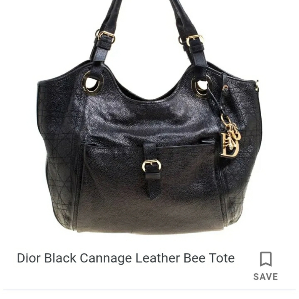 Christian Dior Cannage leather bee tote